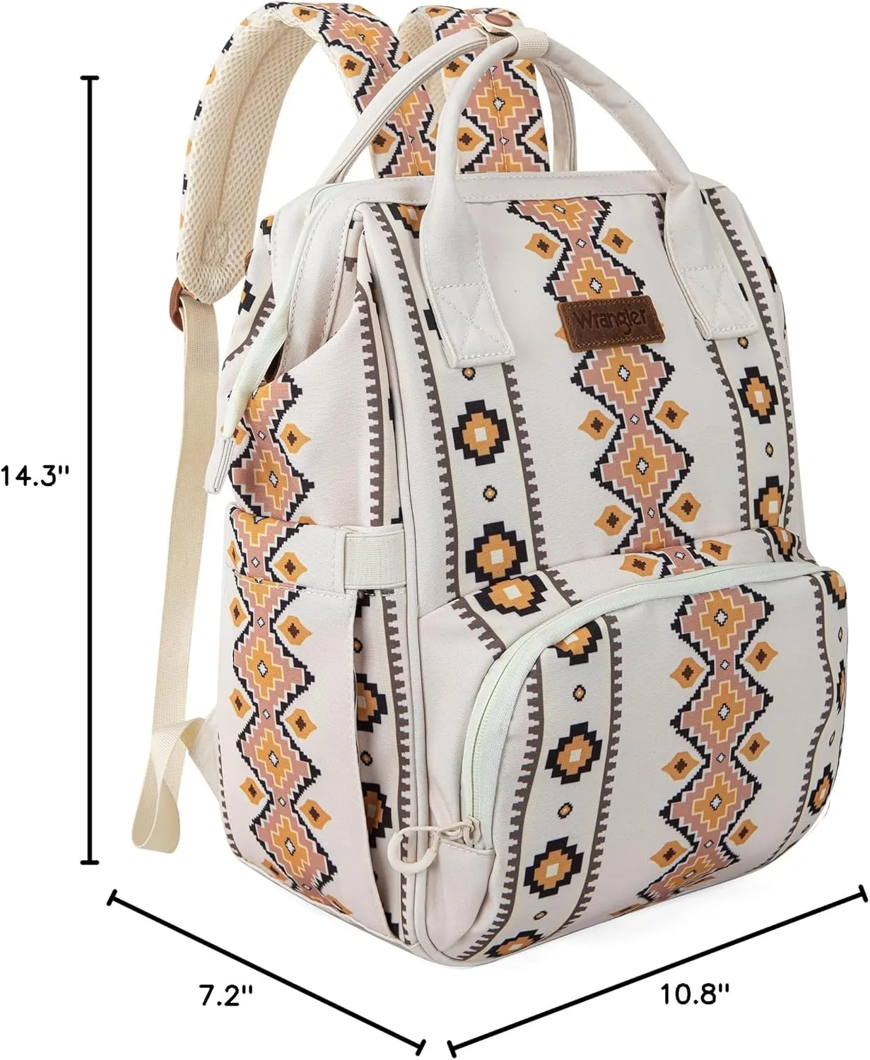Montana West x Wrangler Diaper Bag Backpack Aztec Travel Backpack Purses Western Multi-Function Baby Bags for Mom with Waterproof Insulated Pockets