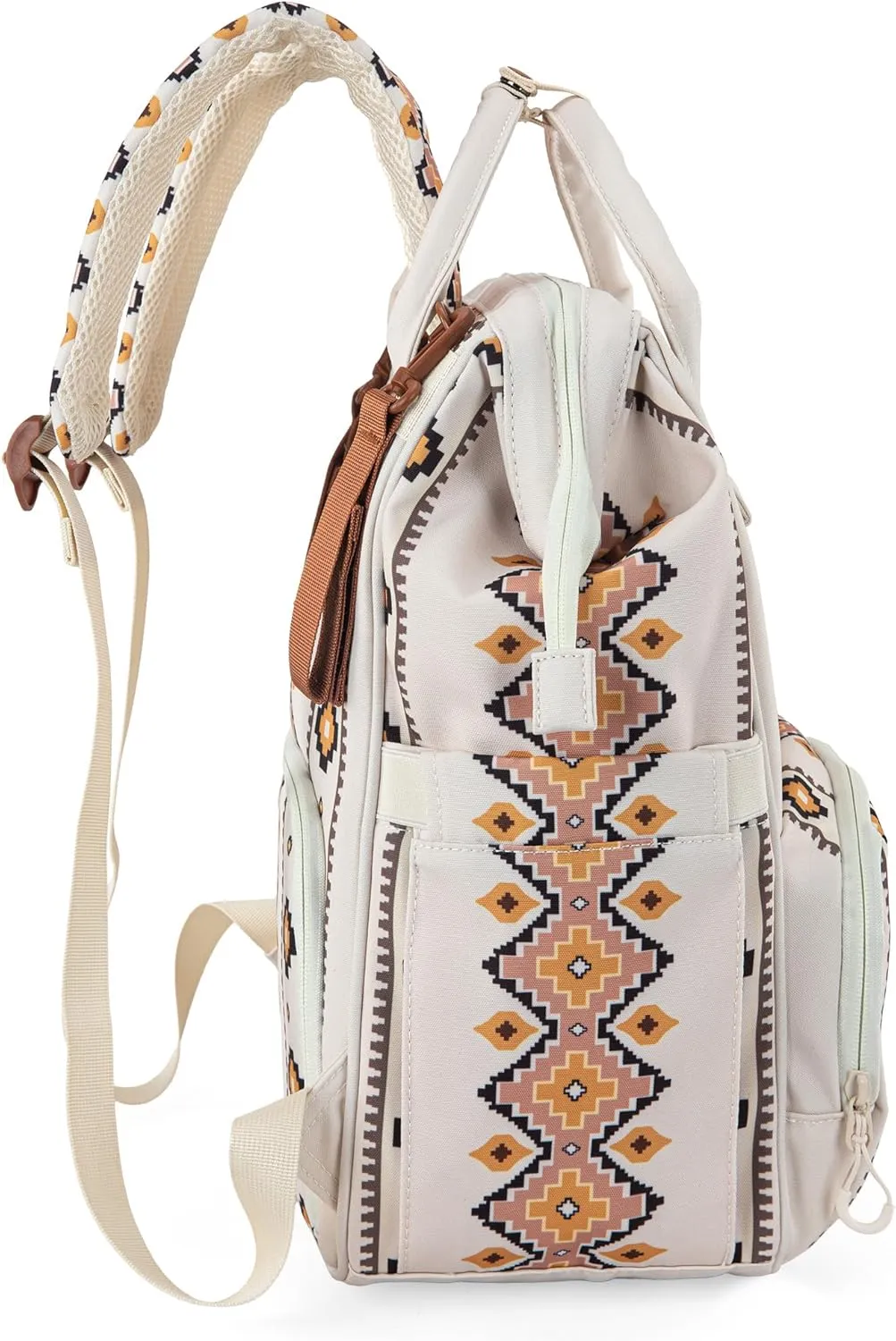 Montana West x Wrangler Diaper Bag Backpack Aztec Travel Backpack Purses Western Multi-Function Baby Bags for Mom with Waterproof Insulated Pockets