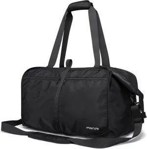MOSISO Gym Bag for Women and Men,Large Foldable Waterproof Weekend Overnight Lightweight Sports Gym Duffle Bag with Shoulder Strap,Hospital Workout Carry On Duffle Tote for Travel Dance Yoga,Black