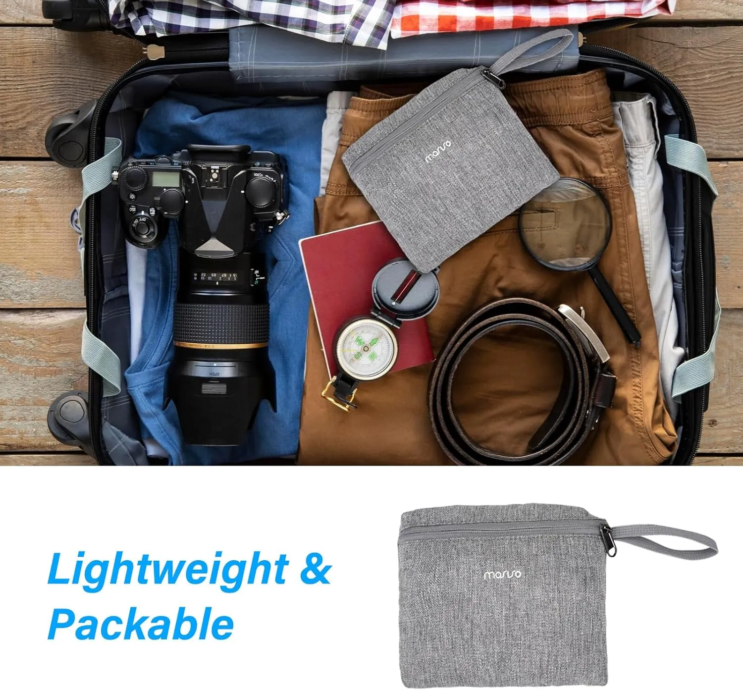 MOSISO Lightweight Hiking Daypack Small Packable Hiking Backpack for Men Women, 3 Layer Casual Foldable Day Pack Shoulder Bag