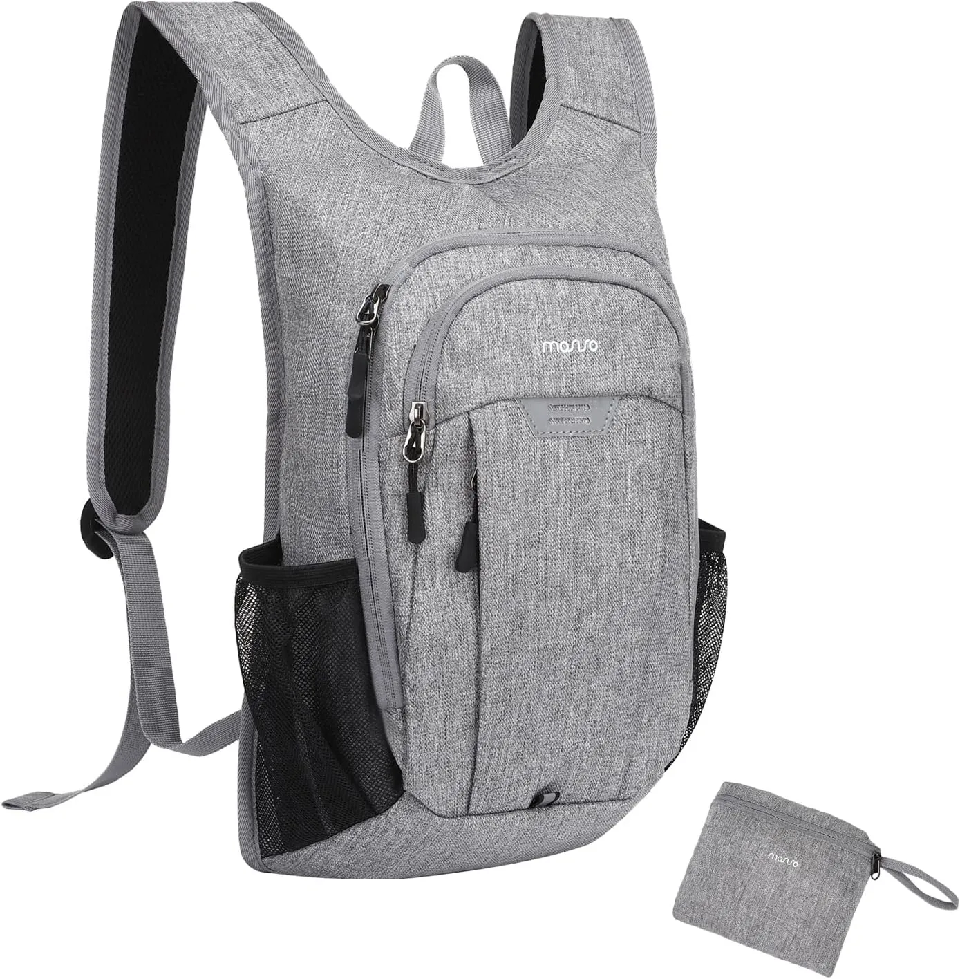 MOSISO Lightweight Hiking Daypack Small Packable Hiking Backpack for Men Women, 3 Layer Casual Foldable Day Pack Shoulder Bag