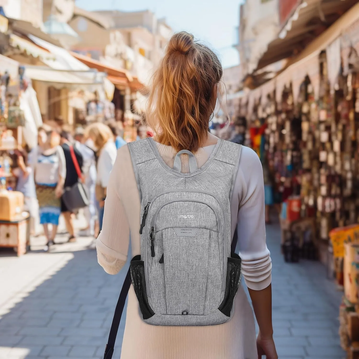 MOSISO Lightweight Hiking Daypack Small Packable Hiking Backpack for Men Women, 3 Layer Casual Foldable Day Pack Shoulder Bag