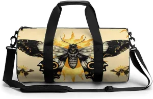Moth Sun Mystical Gothic Gym Bag Lightweight Duffel Bag Workout Bag Overnight Backpack Travel Bags for Men Women