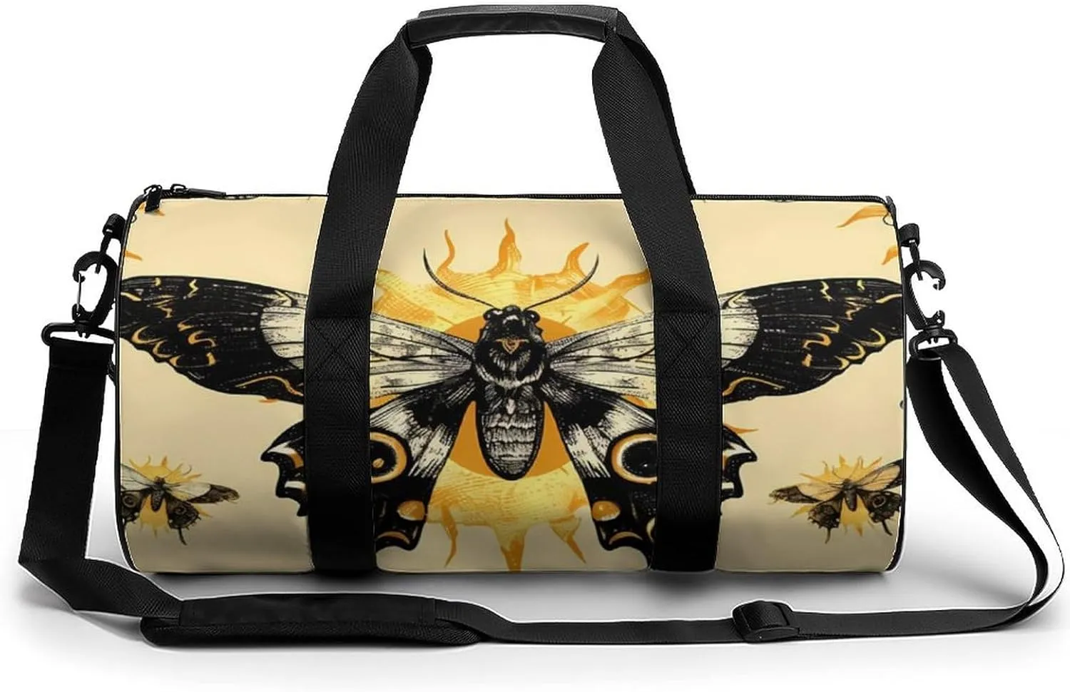 Moth Sun Mystical Gothic Gym Bag Lightweight Duffel Bag Workout Bag Overnight Backpack Travel Bags for Men Women