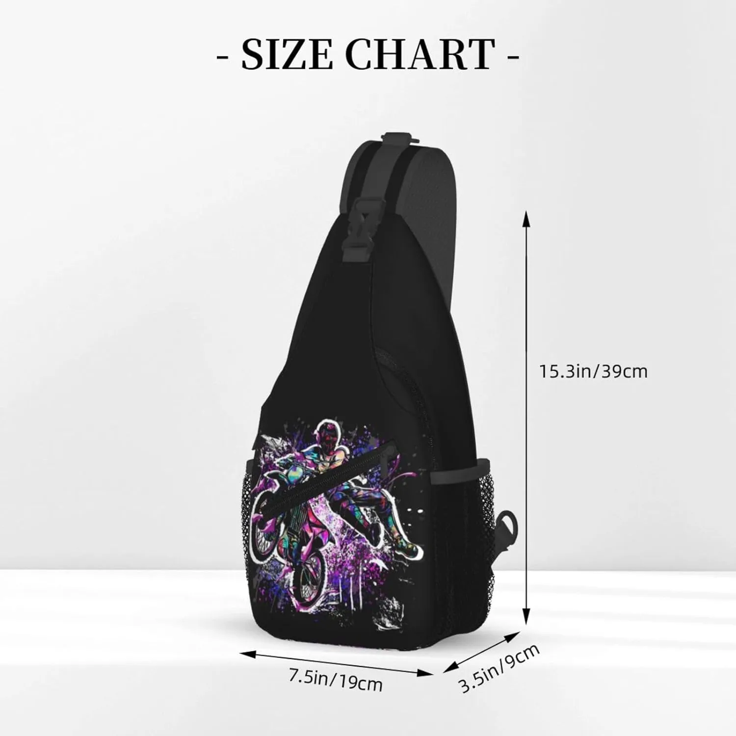 Motocross Dirt Bike Racing Flying Jump Sling Bag Adjustable Crossbody Bag Casual Chest Bags Travel Shoulder Backpack