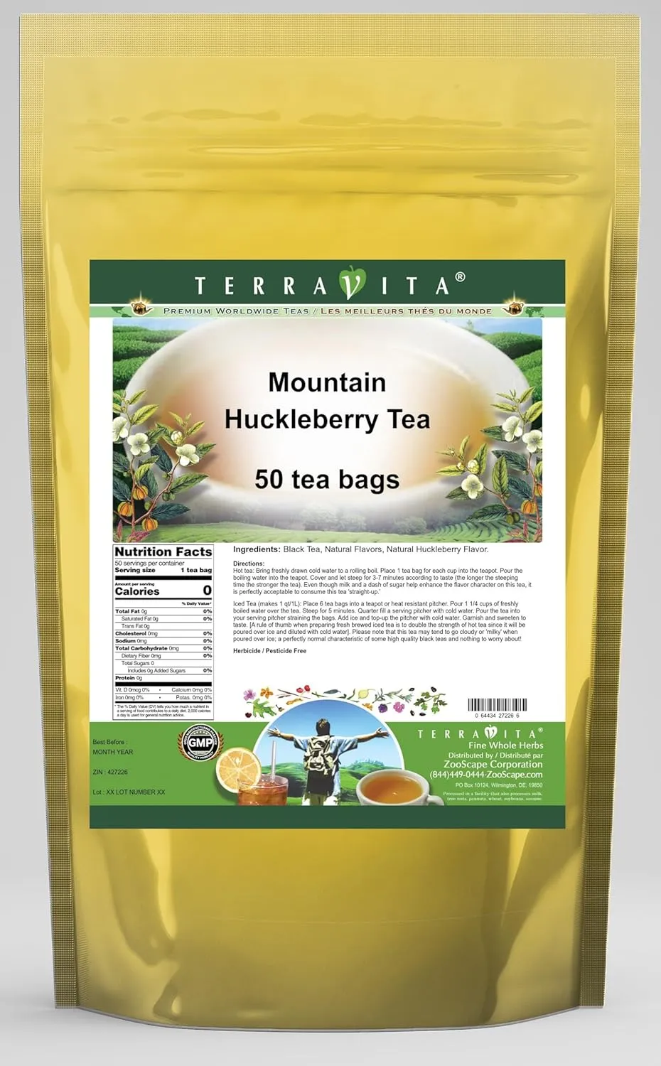 Mountain Huckleberry Tea (50 tea bags, ZIN: 427226)