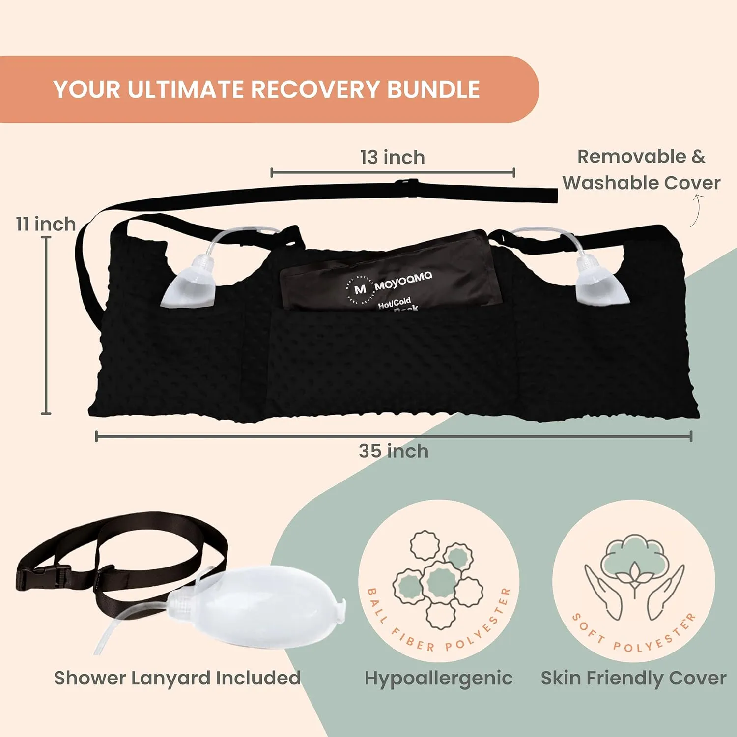 MOYOAMA Post Mastectomy Pillow - Mastectomy Pillows Post Op, Breast Pillow for Breast Surgery Recovery Supplies and Lumpectomy Recovery Supplies, After Mastectomy Must Haves, Breast Reduction Pillow