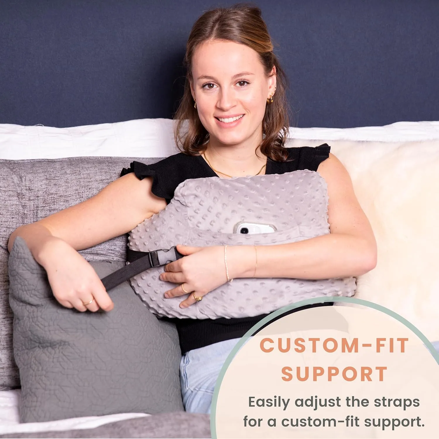 MOYOAMA Post Mastectomy Pillow - Post Surgery Pillow for Car, Breast Reduction & Augmentation Patients, Breast Pillow After Heart Surgery Pillow, Mastectomy Recovery Must Haves, Post Surgery Gift