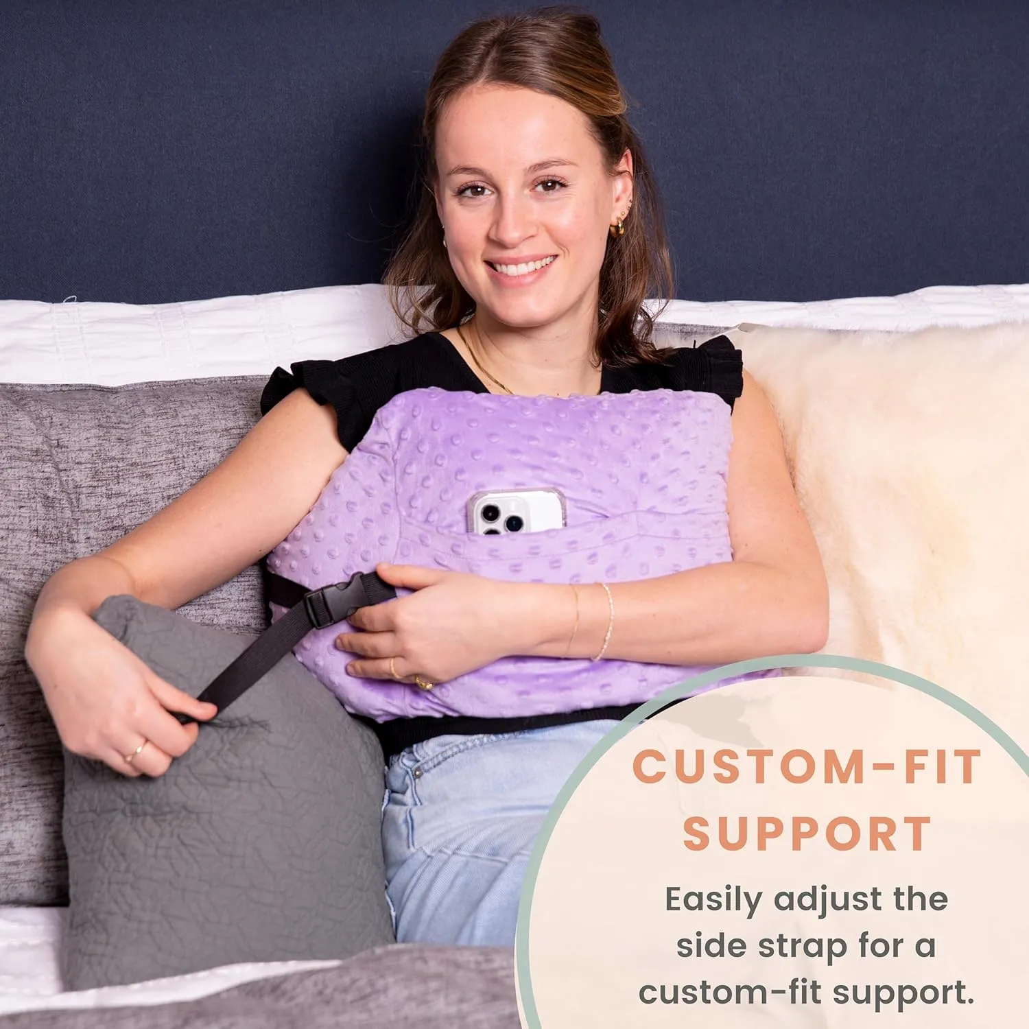 MOYOAMA Post Mastectomy Pillow - Post Surgery Pillow for Car, Breast Reduction & Augmentation Patients, Breast Pillow After Heart Surgery Pillow, Mastectomy Recovery Must Haves, Post Surgery Gift