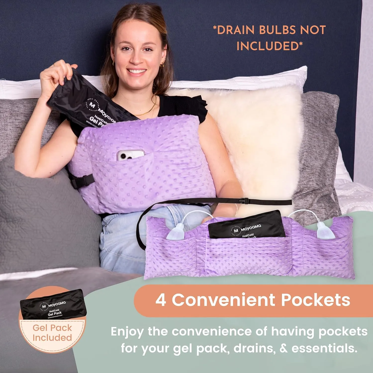 MOYOAMA Post Mastectomy Pillow - Post Surgery Pillow for Car, Breast Reduction & Augmentation Patients, Breast Pillow After Heart Surgery Pillow, Mastectomy Recovery Must Haves, Post Surgery Gift