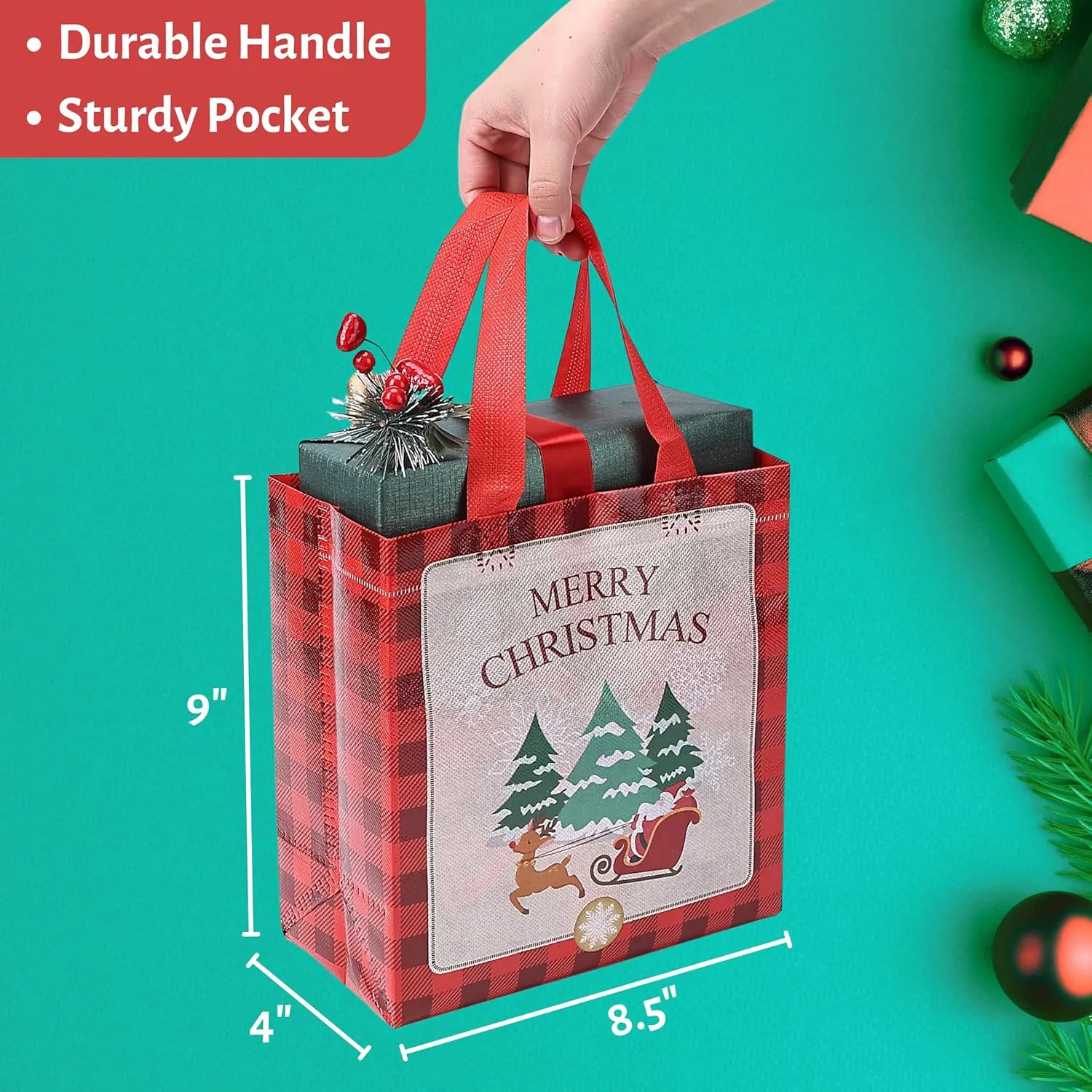 Mr. Pen- 12 Pcs Xmas Gift Totes, Reusable Christmas Bags for Holidays