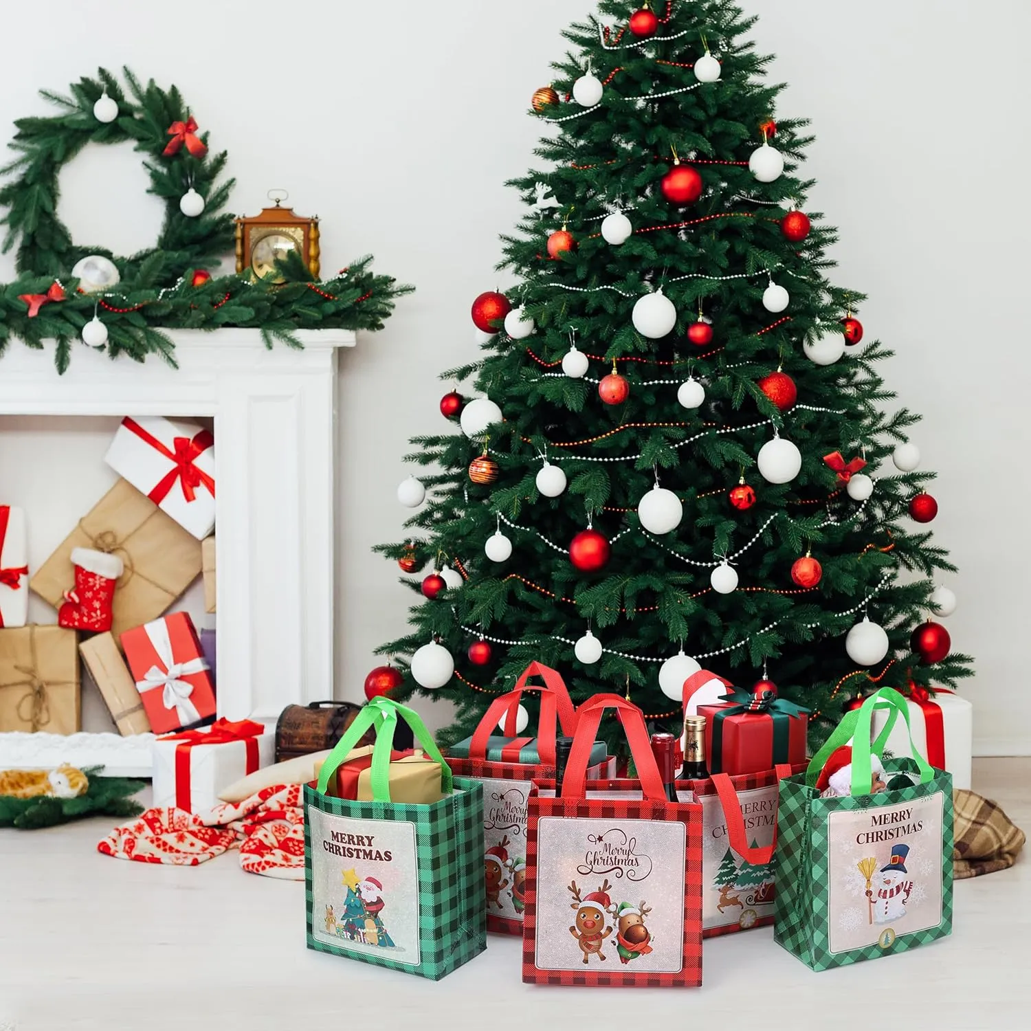 Mr. Pen- 12 Pcs Xmas Gift Totes, Reusable Christmas Bags for Holidays