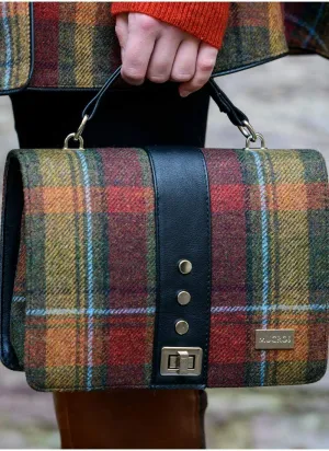 Mucros Weavers Ladies Handbag - Fiona Style - Wool & PU Leather - Made in Ireland