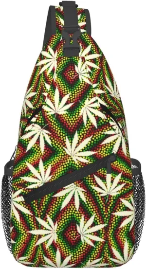 Mushroom Crossbody Bag Adjustable Sling Bag Casual Chest Bags Travel Shoulder Backpack