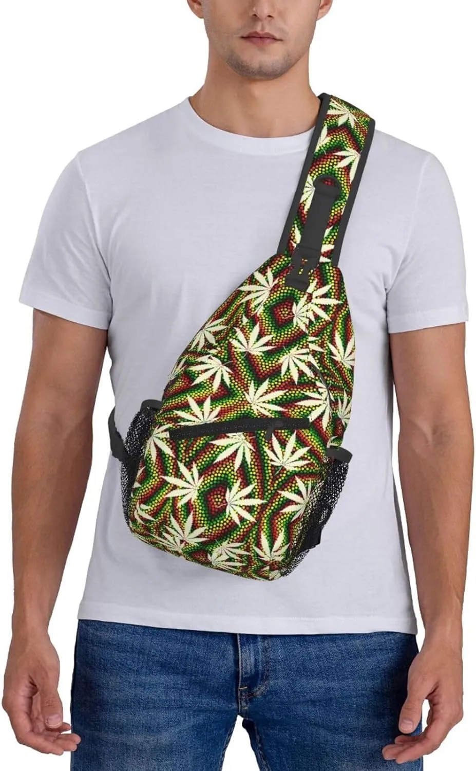 Mushroom Crossbody Bag Adjustable Sling Bag Casual Chest Bags Travel Shoulder Backpack