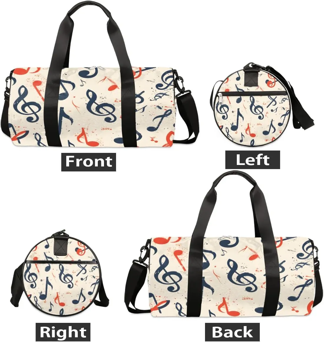 Musical Notes Rhythm Travel Duffle Bag Gym Bag for Women Men Lightweight Carry on Duffel Bag for Sports Gyms Weekend Getaway
