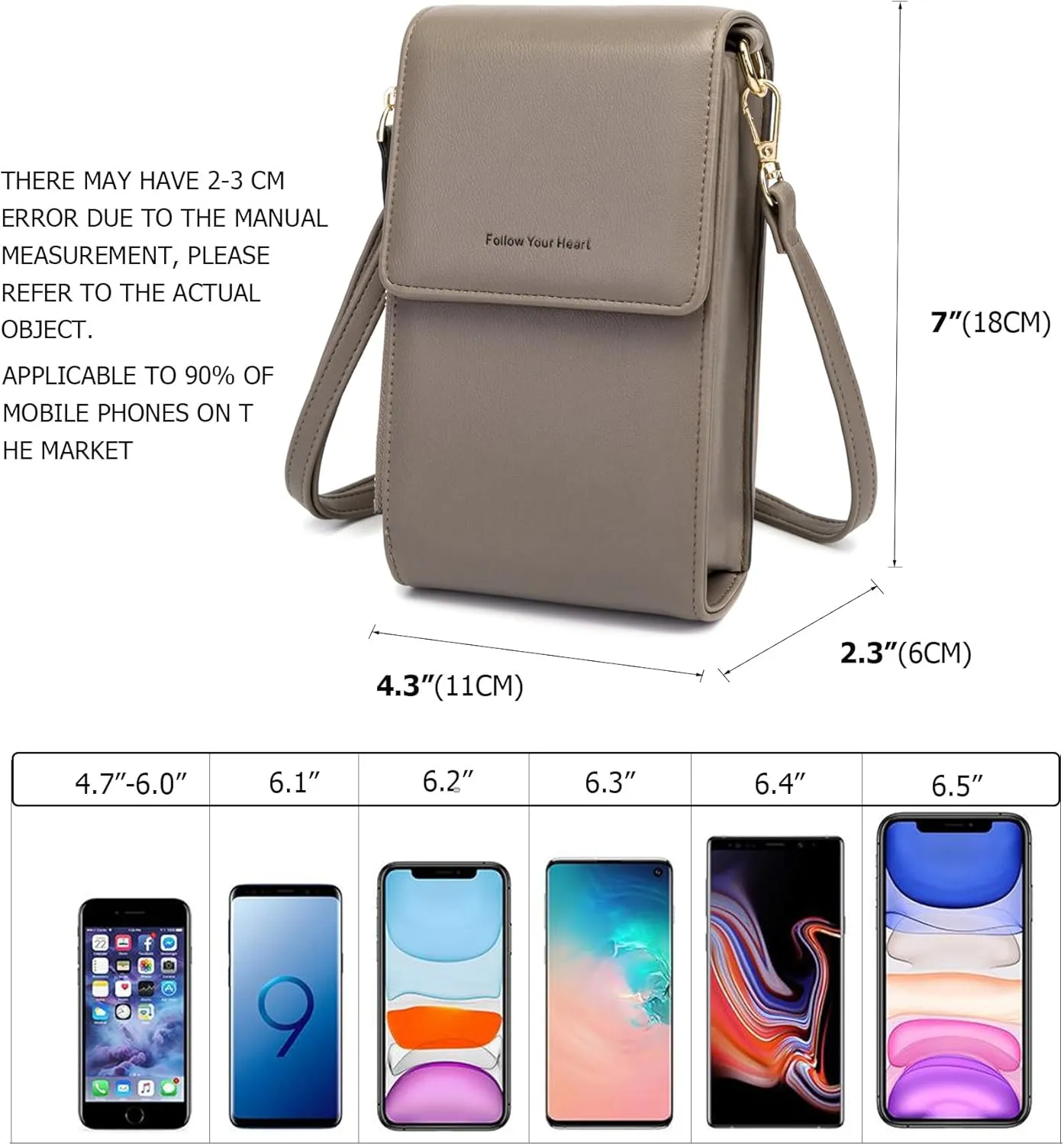 myfrdiay Roomy Pocket Small Crossbody Purse for Women, Flap Mini Shoulder Bag with 4 Credit Slots