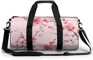 Nature Cherry Flowers Lightweight Gym Bag for Men Women Travel Duffel Bag Sports Workout Bag with Adjustable Strap