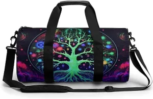 Neon Life of Tree Novelty Large Duffel Bag Lightweight Gym Bag Travel Tote Bags