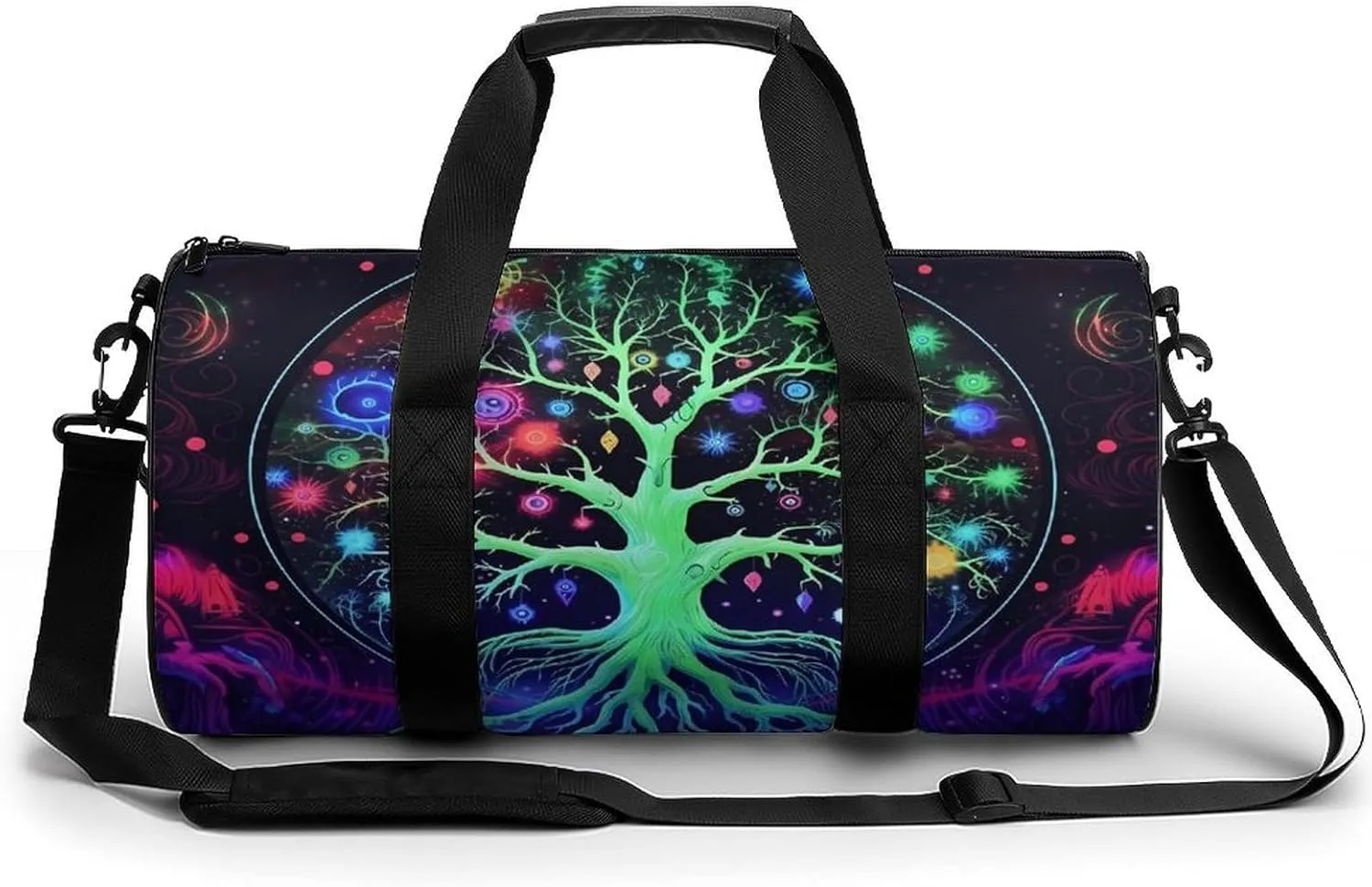 Neon Life of Tree Novelty Large Duffel Bag Lightweight Gym Bag Travel Tote Bags