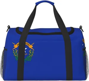 Nevada State Flag print Travel Duffle Bag Gym Bag for Women,Puffer Tote Bag,Weekender Overnight Bag Organizer