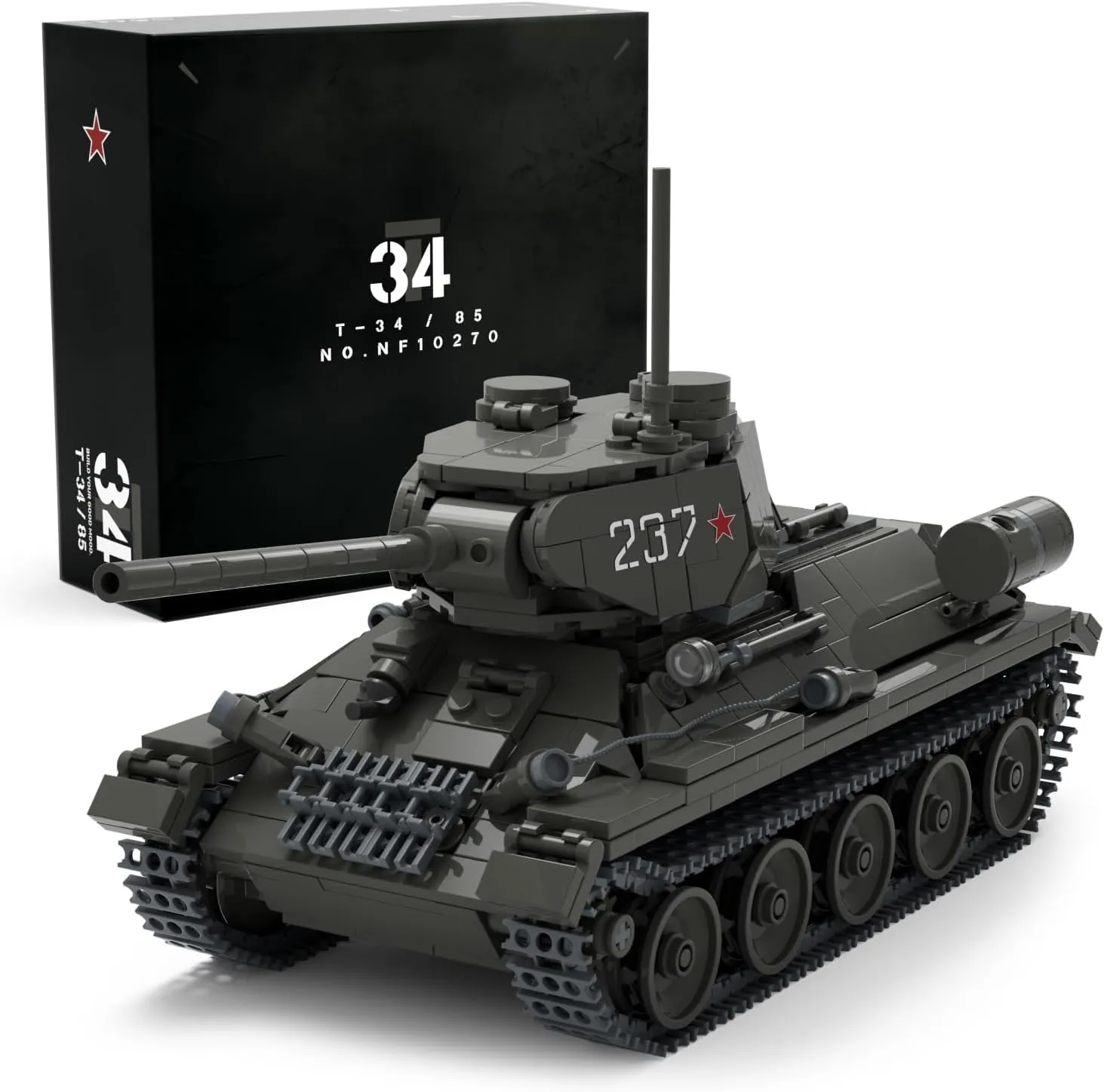 Nifeliz T34/85 Tank, WW2 Military Tank Building Set for Adults, Collectible Army Model to Build and Display, Gift Ideal for Military Fans (818 PCS, NF10270)