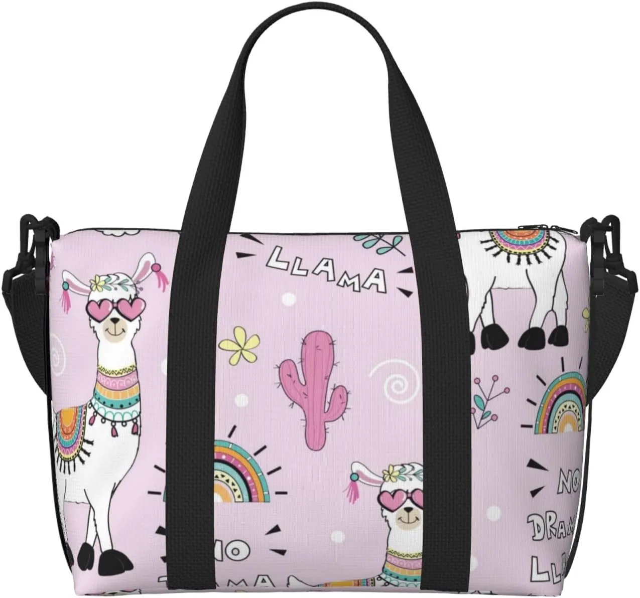 No Drama Llama Travel Bag for Women Men Weekender Bags Carry on Overnight Bag Tote Bag Yoga Gym Bag for Gym, Work, Travel, Weekend, Personal Items