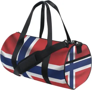 Norway Flag Travel Duffel Shoulder Bag ，Sports Gym Fitness Bags