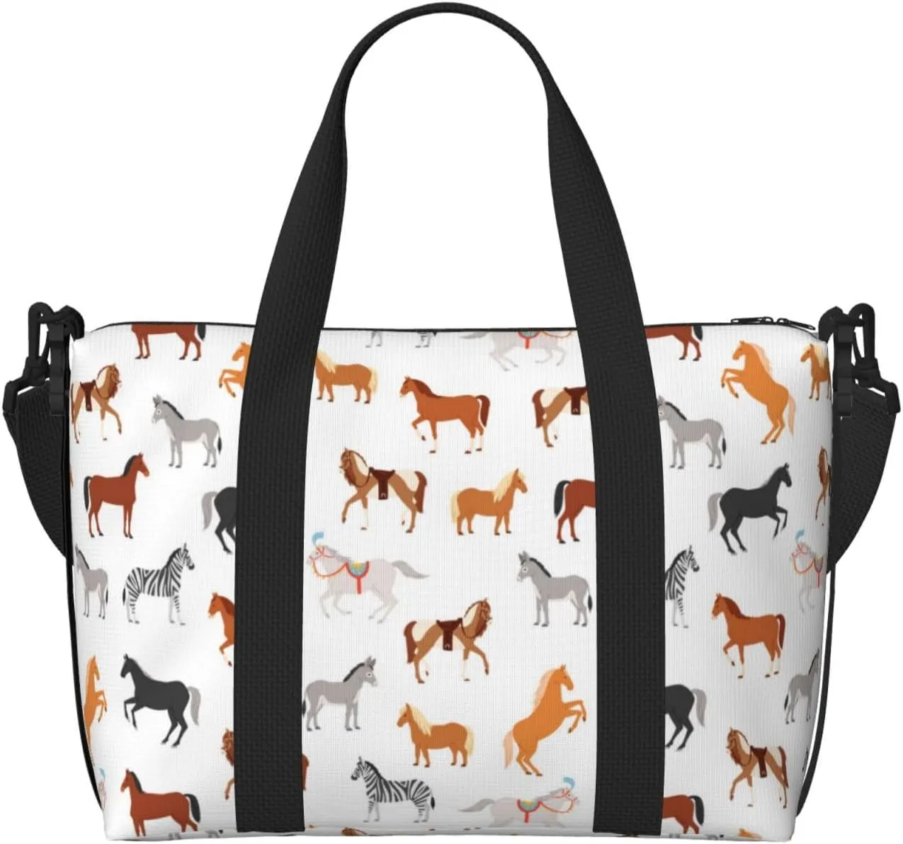 Novastar Laptop Tote Bag for Women Work - Cute Horse Donkey Zebra Pony Overnight Weekender Bags for Women Travel, Gym Bag for Women Men, Personal Item Crossbody Travel Bags for Women Men Carry On