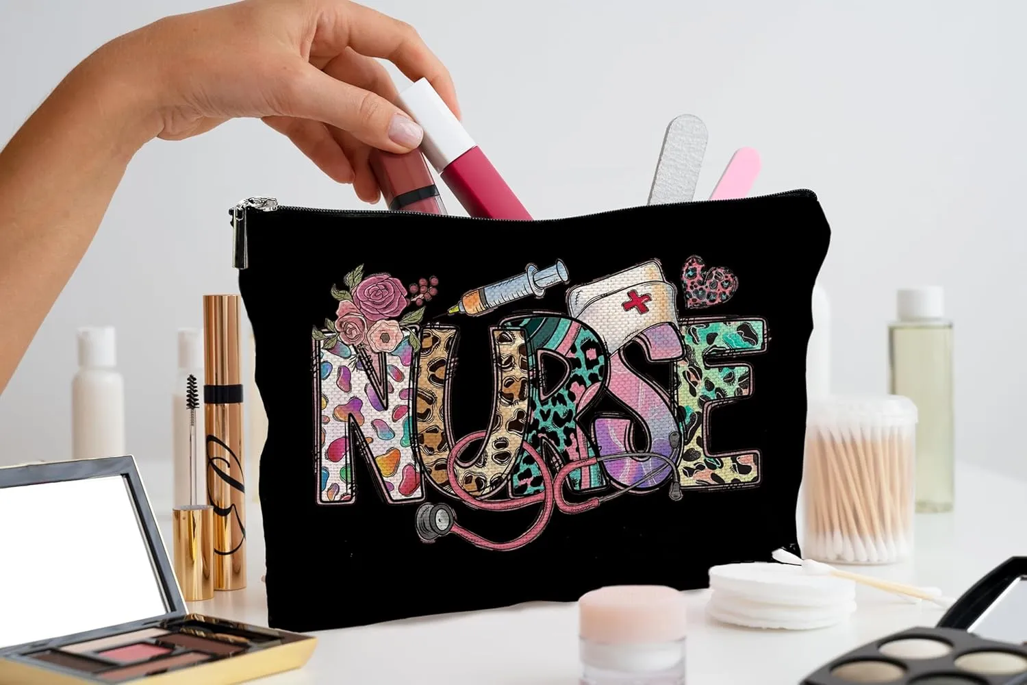 Nurse Makeup Bags,Nurse Gifts for Women,Nurse Cosmetic Bags With Zipper,Nurse Gifts for Nursing Student,Student Nurse Gifts