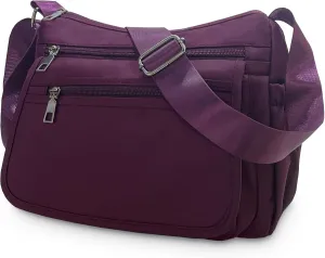 Nylon Crossbody Bags for Women Multiple Pockets Shoulder Handbag Casual Lightweight Waterproof Tote Purse