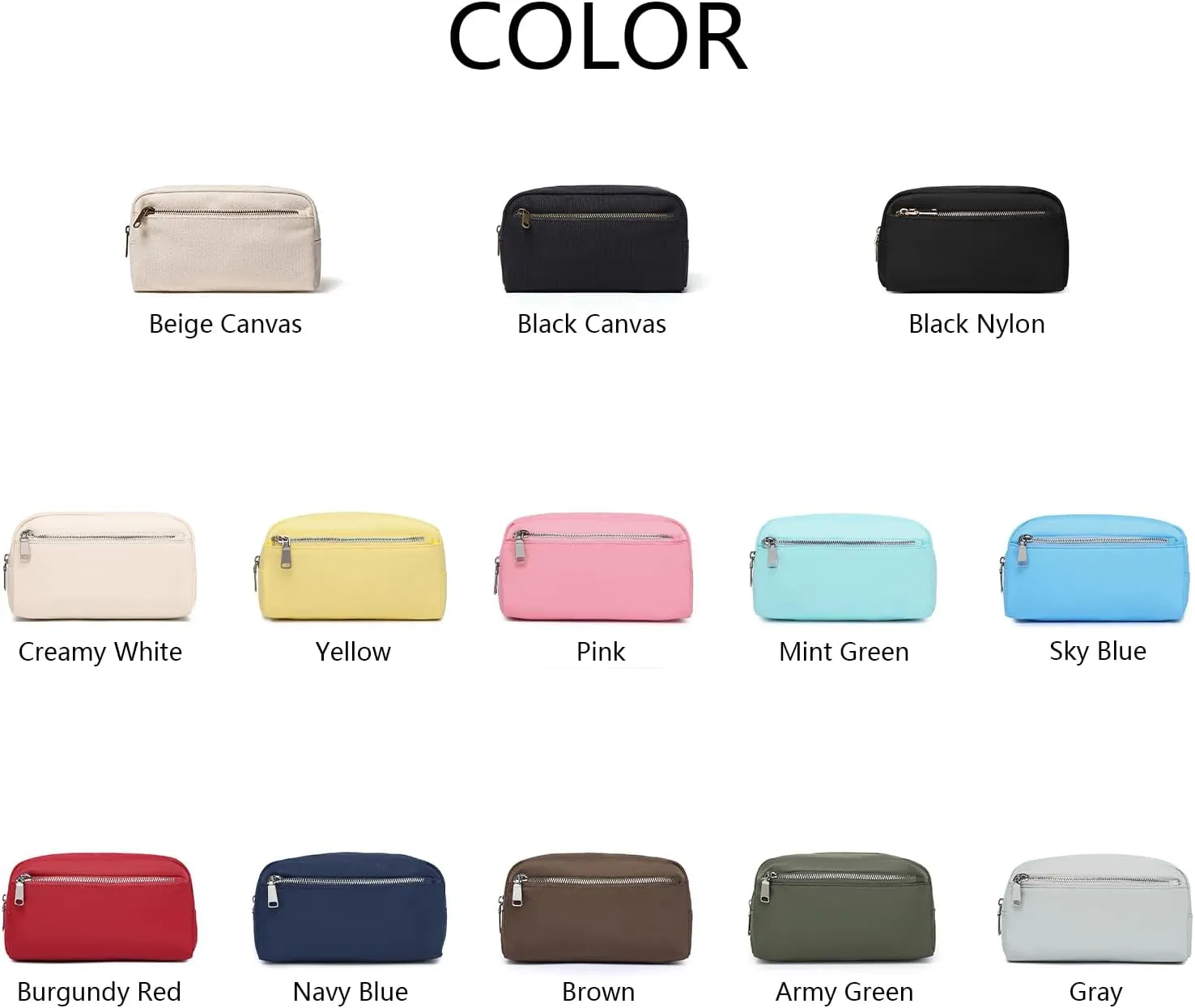 Nylon Female cosmetic bags Canvas toiletry bags Wash bags with large capacity Simple design (Nylon/Brown)