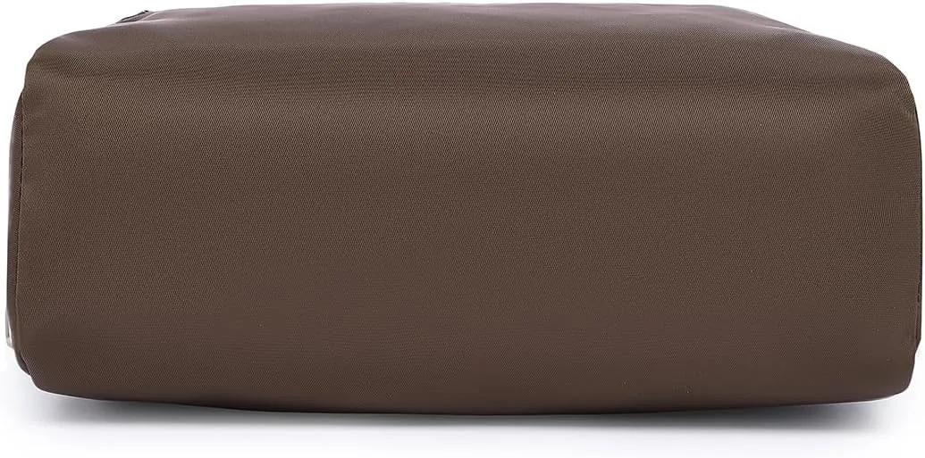Nylon Female cosmetic bags Canvas toiletry bags Wash bags with large capacity Simple design (Nylon/Brown)
