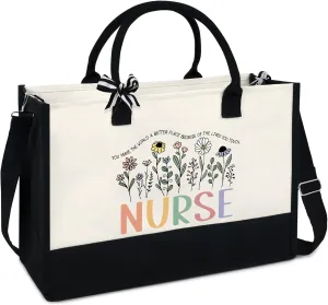 OASSIE Teacher Appreciation Gifts - Canvas Tote Bag 13oz With Zipper - Teacher's Day Birthday Thank You Gifts for Teachers