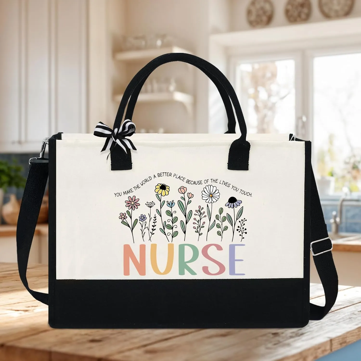 OASSIE Teacher Appreciation Gifts - Canvas Tote Bag 13oz With Zipper - Teacher's Day Birthday Thank You Gifts for Teachers