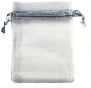 Organza Wedding Party Favor Bags- Package of 100 (5"x7", Grey)