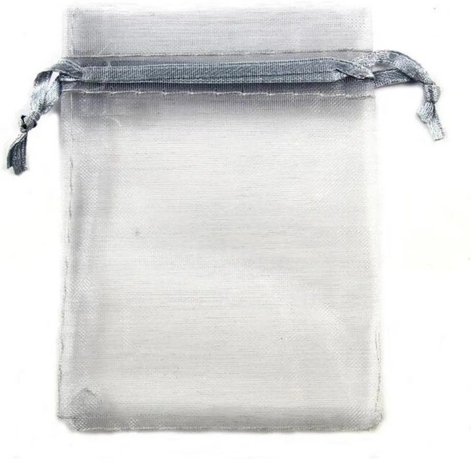 Organza Wedding Party Favor Bags- Package of 100 (5"x7", Grey)