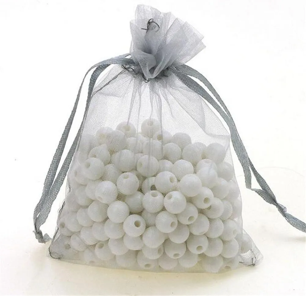 Organza Wedding Party Favor Bags- Package of 100 (5"x7", Grey)