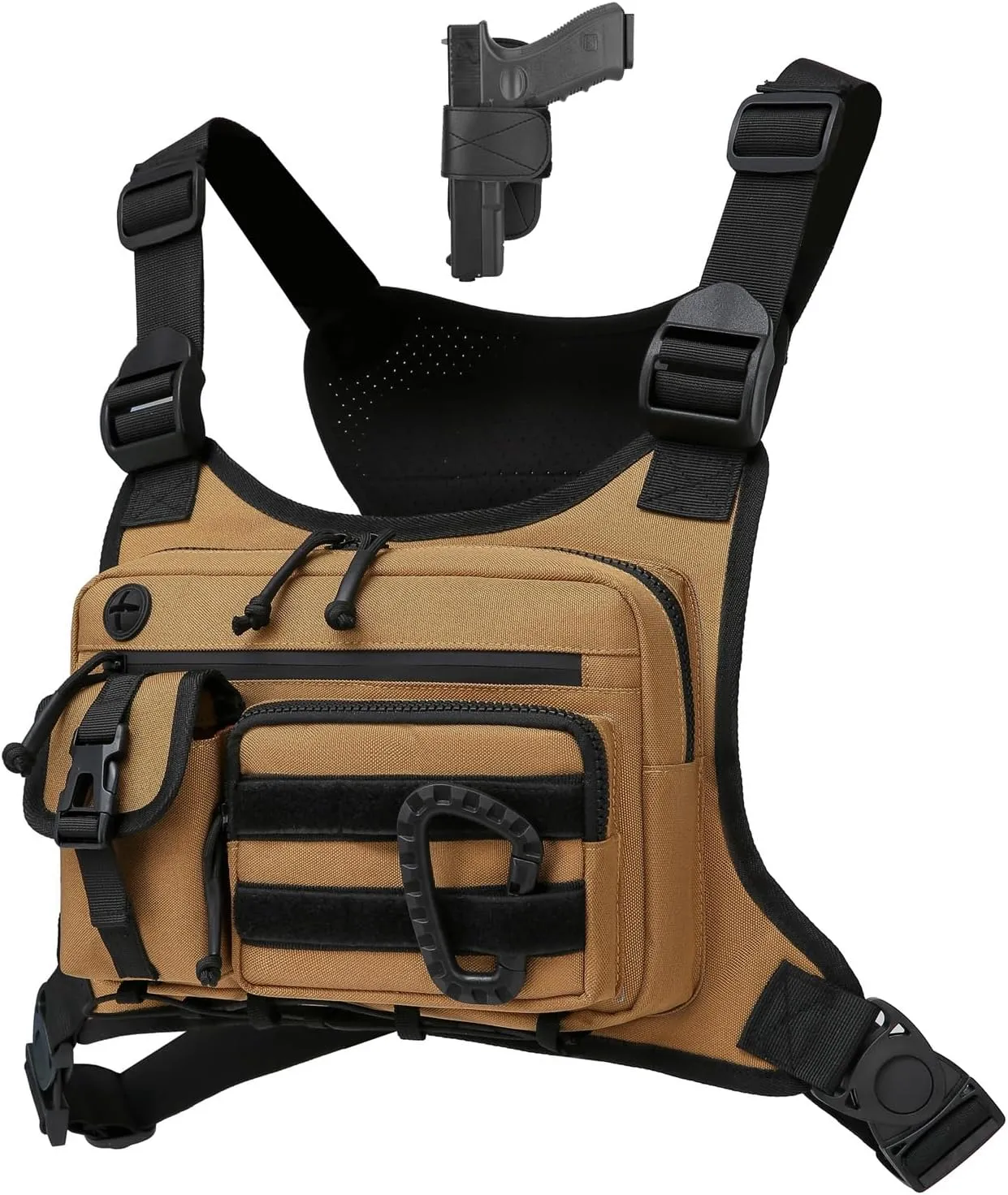 Outdoor Chest Bag For Men and Women, Tactical Vest For Running, Cycling, EDC Chest Pack Rig For Sports and Workouts