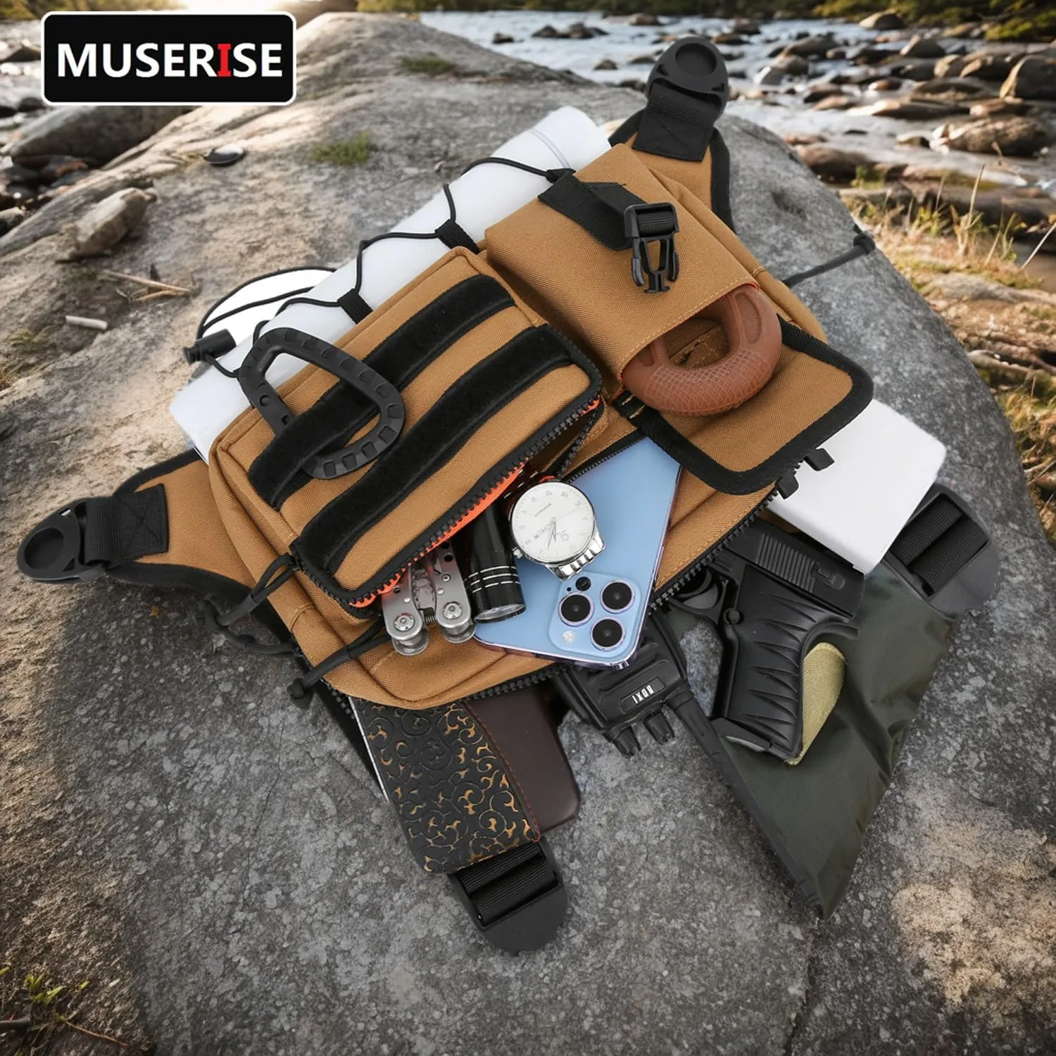 Outdoor Chest Bag For Men and Women, Tactical Vest For Running, Cycling, EDC Chest Pack Rig For Sports and Workouts