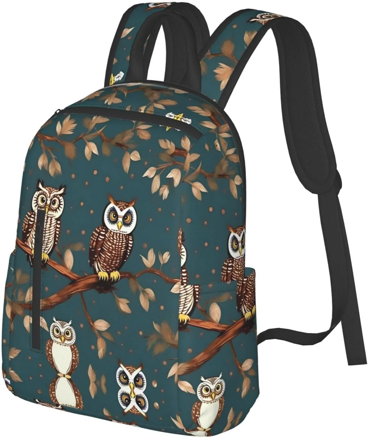 Owls On Tree Branches Print Lightweight Backpack, Travel Bookbag College Bag,Laptop Backpack For Men Women