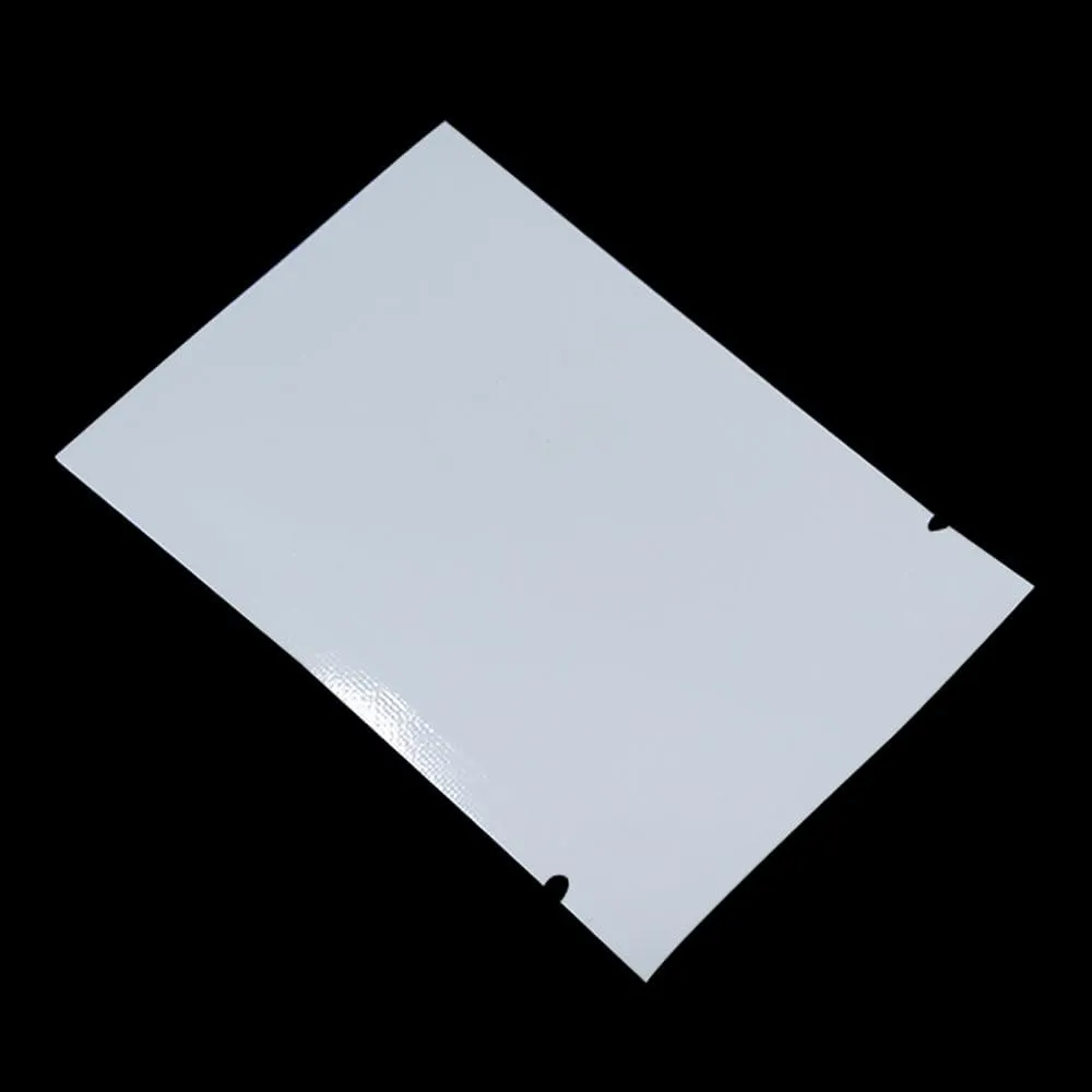 PABCK 500 Pieces White Metallic Mylar Foil Open Top Sealable Bags 2.4x3.5 inch (2x3.1 inch Inner Size) Vacuum Heat Seal Pouches for Food Storage Packaging with Tear Notches