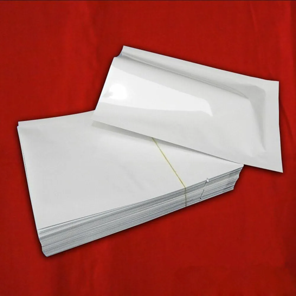 PABCK 500 Pieces White Metallic Mylar Foil Open Top Sealable Bags 2.4x3.5 inch (2x3.1 inch Inner Size) Vacuum Heat Seal Pouches for Food Storage Packaging with Tear Notches