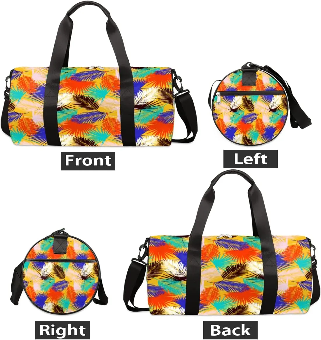 Palm Leaves Bright Gym Bag Small Gym Duffel Bags for Men Women Overnight Weekender Bag Lightweight Sport Duffle Bag Carry On Gymbag