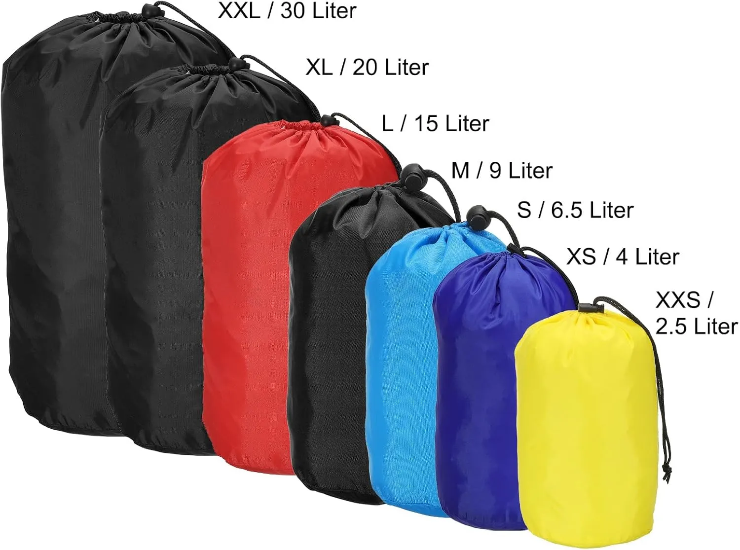 PATIKIL Stuff Sack, Waterproof Outdoor Storage Sack Portable Drawstring Dust Flap Bag for Camping Hiking