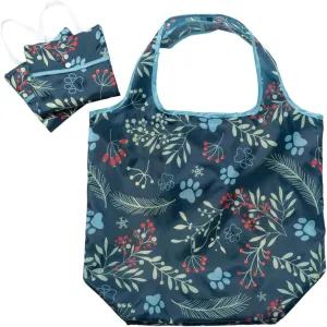 Paws Pets Compact Shopping Bags Set of 3 Reusable Foldable Tote Bags for Groceries Travel Eco Friendly Animal Lovers