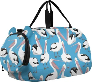 Pelicans Birds in Different Poses Duffel Bags for Boys Small Gym Bags for Teens Dance Bag for Girls