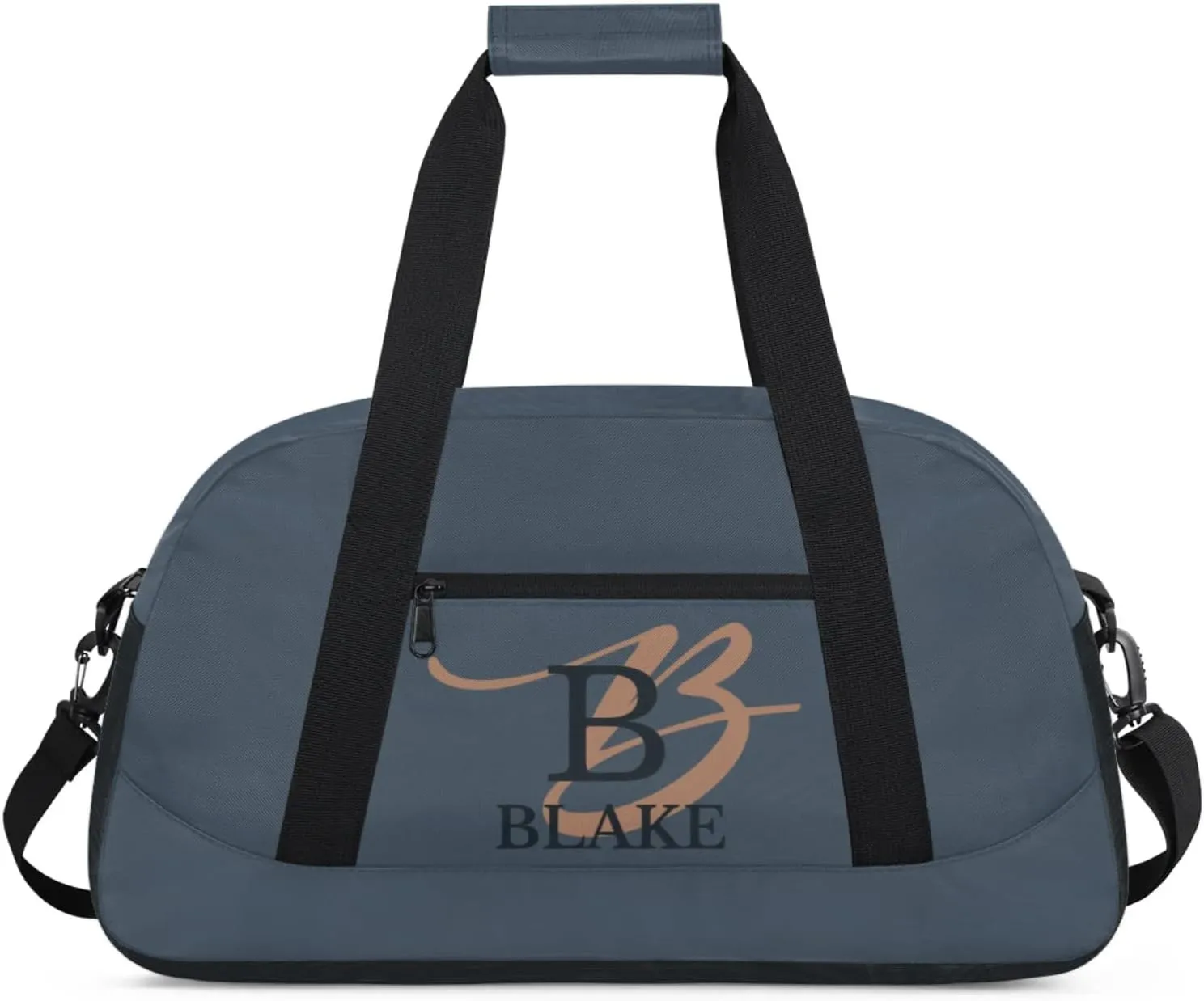 Personalize-Kids-Duffel-Bags With Custom Capital Name Text Dance-Sports-Bags Lightweight Carry-On Overnight Travel Gym for Girls Boys,Dark Blue