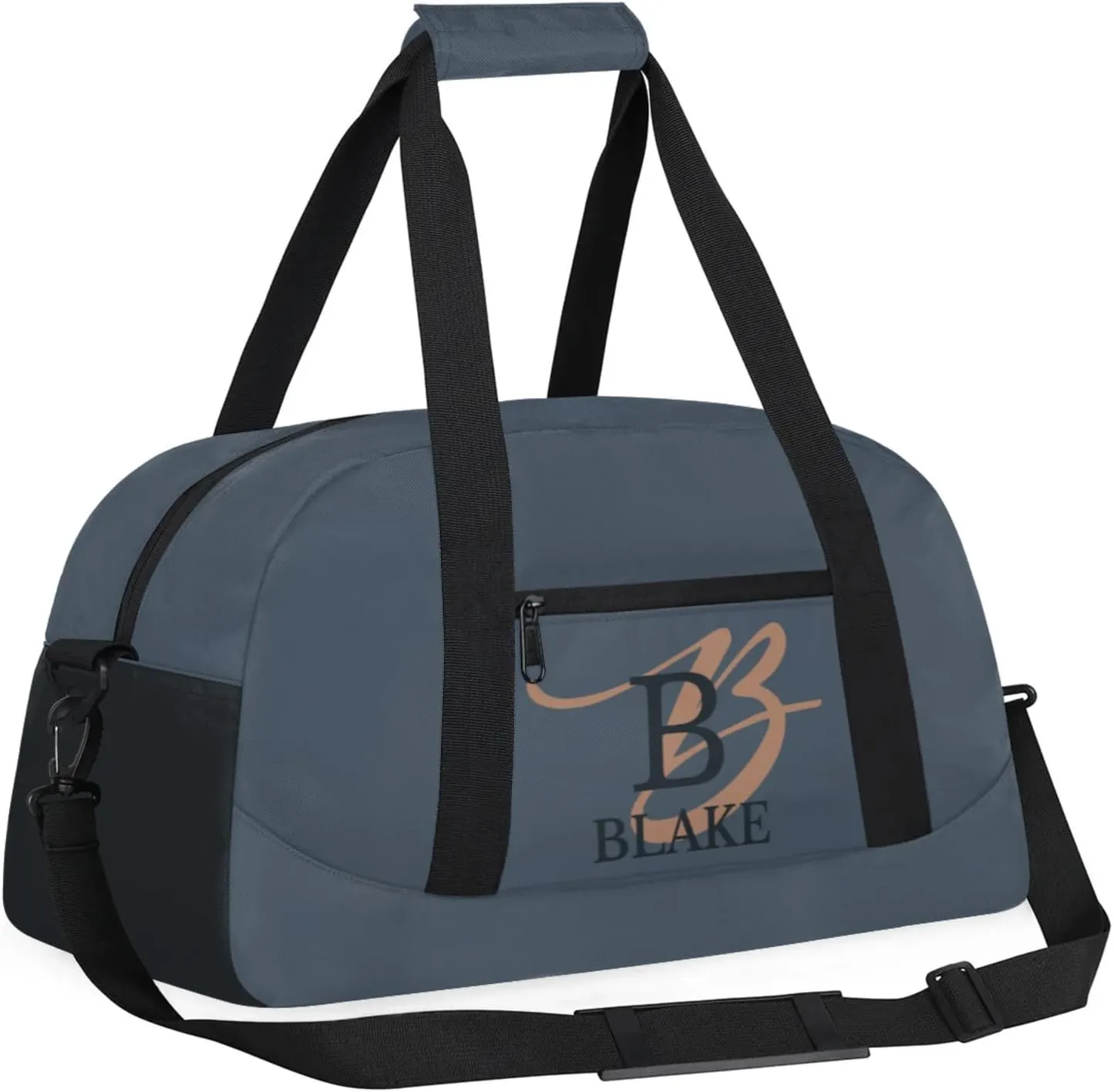 Personalize-Kids-Duffel-Bags With Custom Capital Name Text Dance-Sports-Bags Lightweight Carry-On Overnight Travel Gym for Girls Boys,Dark Blue