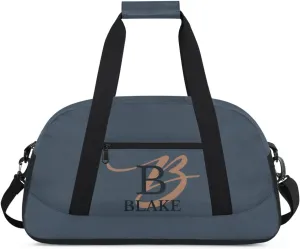 Personalize-Kids-Duffel-Bags With Custom Capital Name Text Dance-Sports-Bags Lightweight Carry-On Overnight Travel Gym for Girls Boys,Dark Blue
